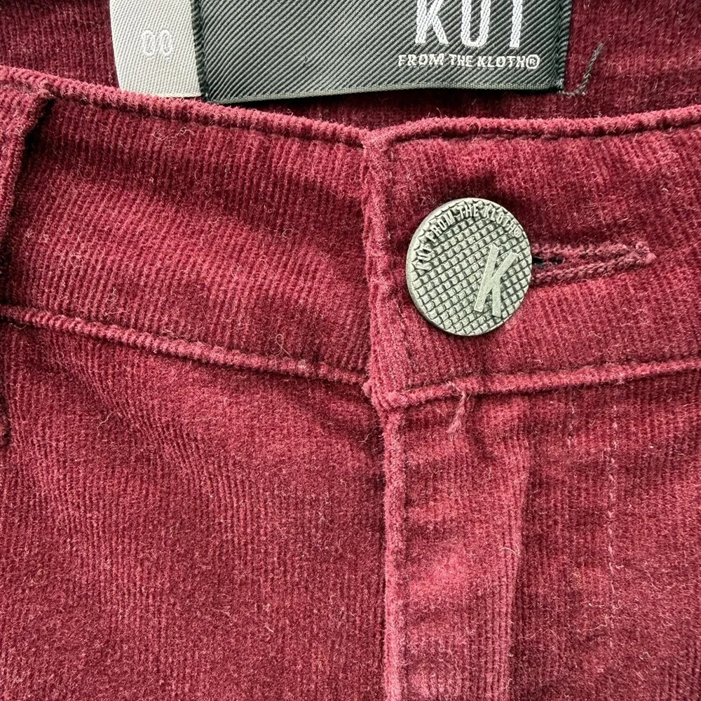 Kut From The Kloth Karen Baby Boot Cut Maroon Corduroy Trousers Size 00 - Picture 8 of 13